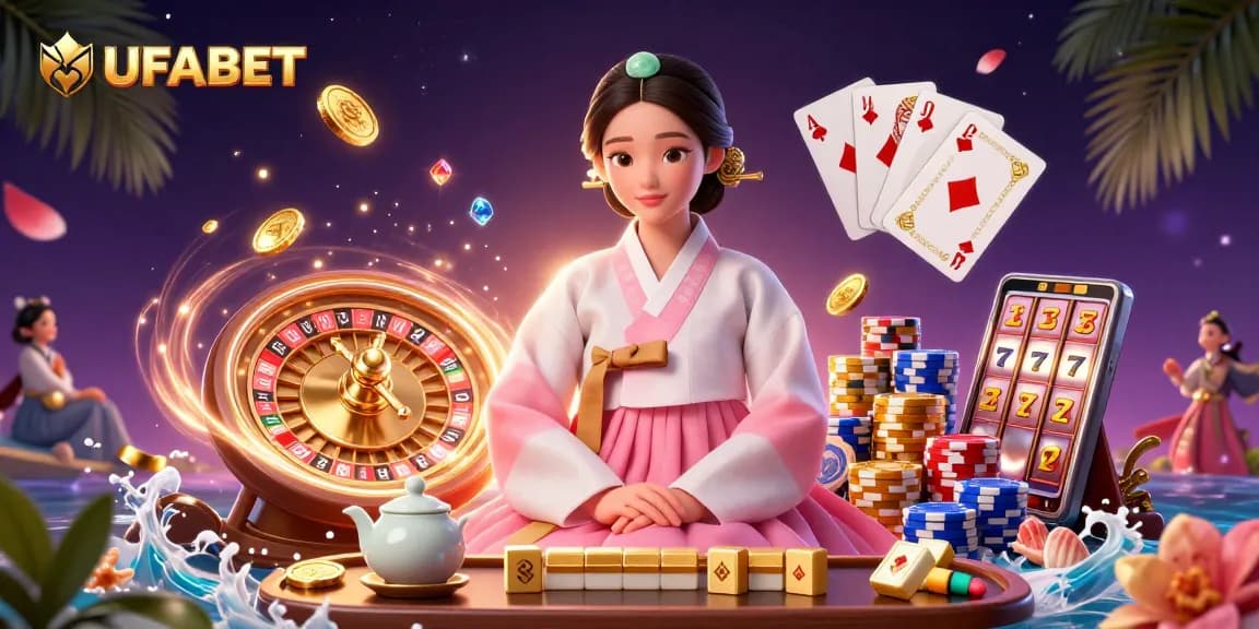 Experience UFABET's online gaming with spinning roulette wheels and dazzling coins.