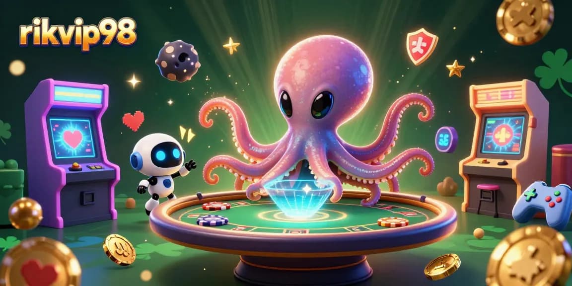 Experience thrilling moments at rikvip98 with this engaging 3D illustration of vibrant casino action.