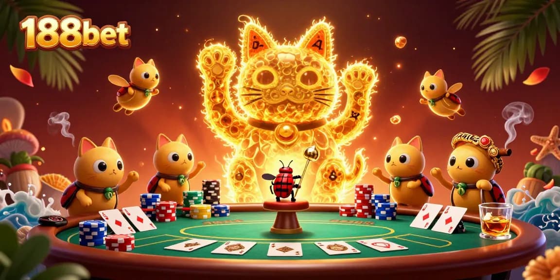 Experience thrilling gameplay at 188bet with exciting casino symbols and vibrant action!