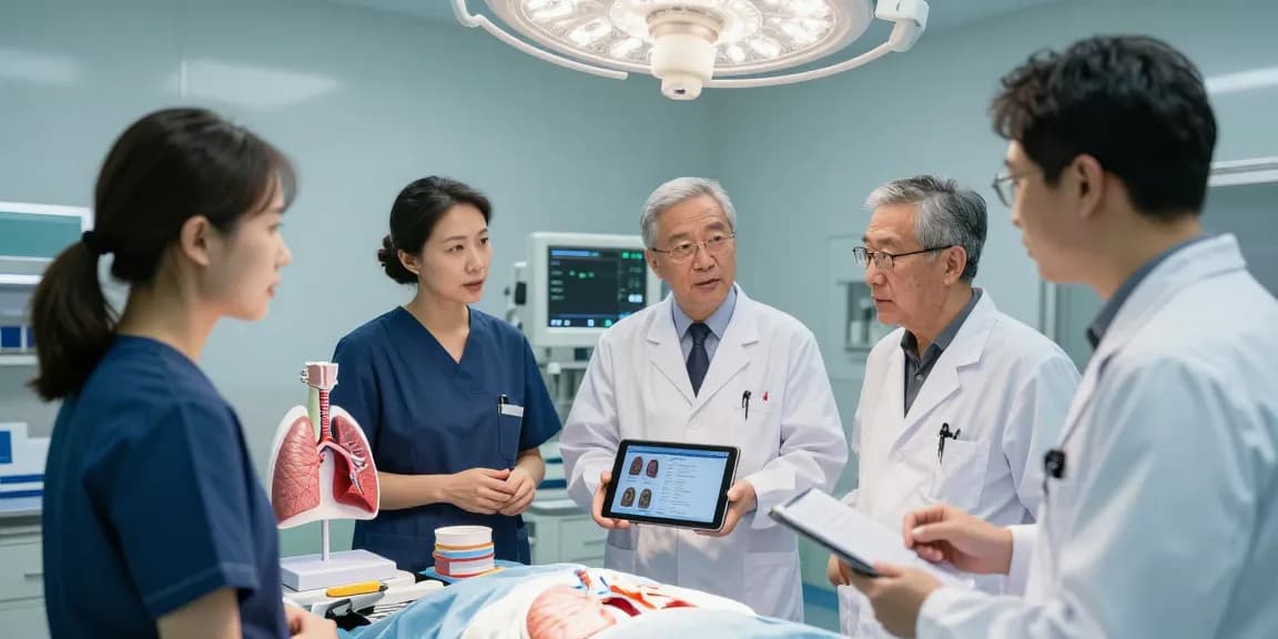 Lung transplant UAE specialists collaborating in a state-of-the-art medical facility, showcasing dedication to patient care.