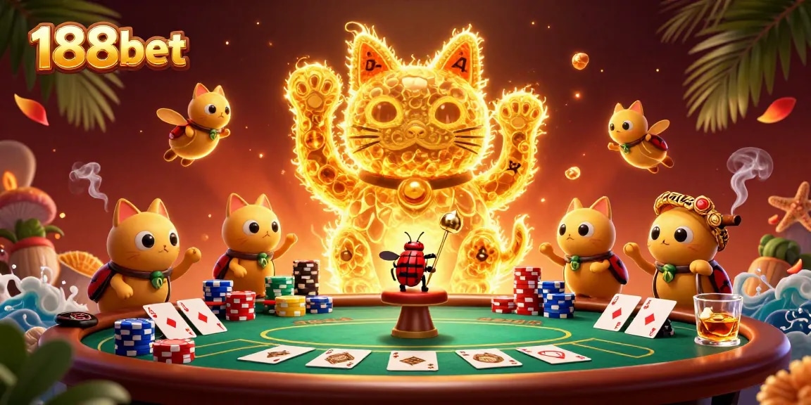 Experience thrilling gameplay at 188bet with exciting casino symbols and vibrant action!