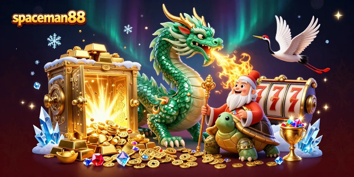 Spin the reels in an enchanting spaceman88 casino adventure with jade dragons and luck-filled gems.