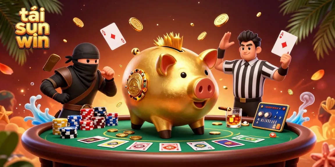 Experience excitement and wins with tải sun win as characters engage in thrilling poker action with lavish casino elements.