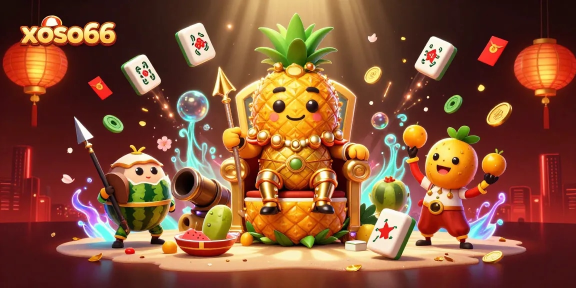 Experience thrilling gameplay at xoso66 with vibrant casino characters in a dynamic beach setting.