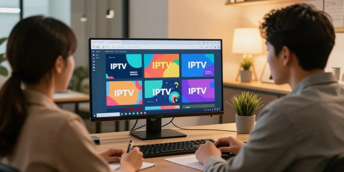 IPTV reseller consulting with a local business owner in a trusted service environment