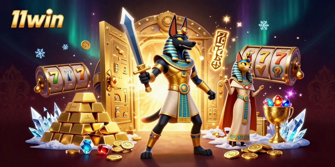 Experience the vibrant 11win casino world with dynamic slot reels and sparkling treasures.