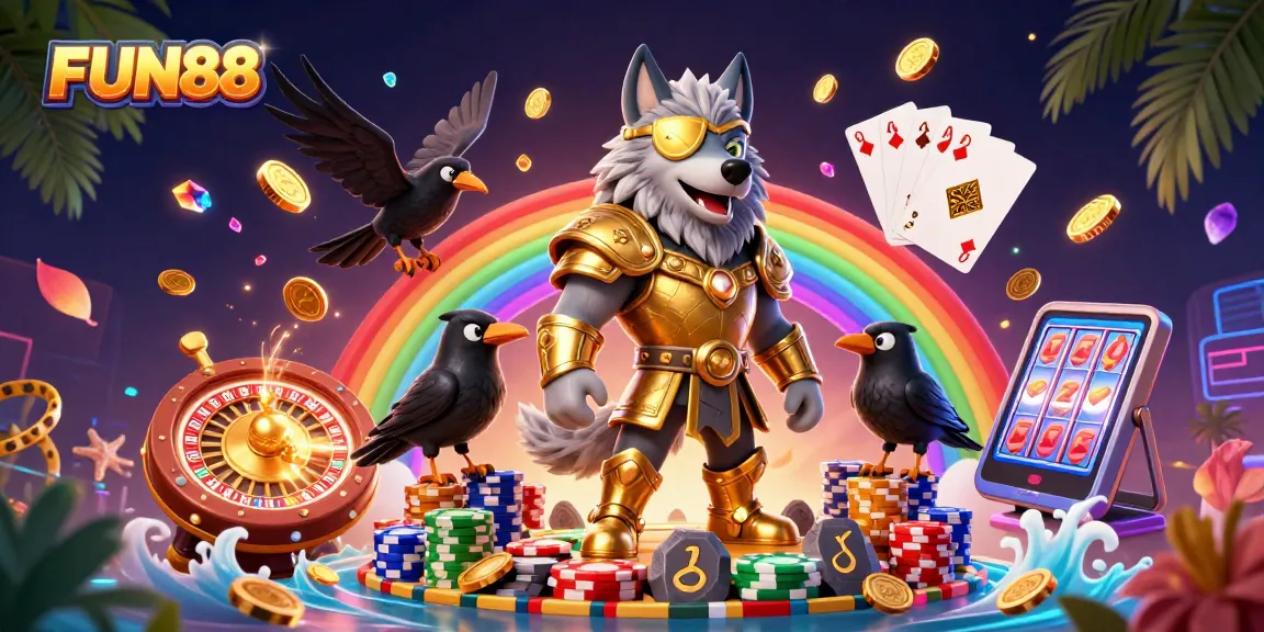 Engage with FUN88 on a vibrant gaming adventure featuring thrilling casino elements and mythological characters.