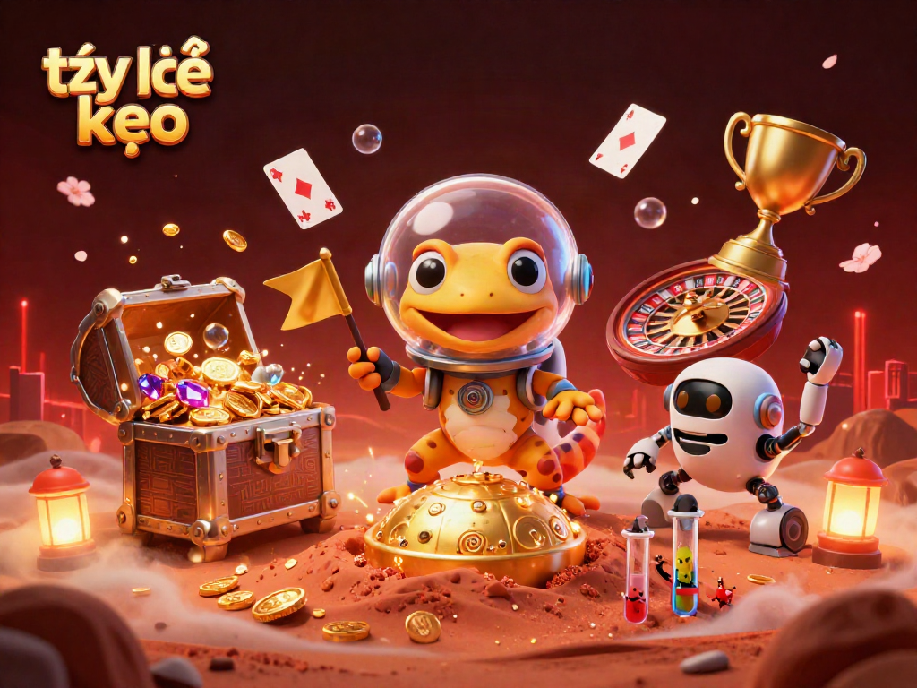 Bet on tỷ lệ kèo with dynamic casino gameplay in a vibrant, colorful scene.