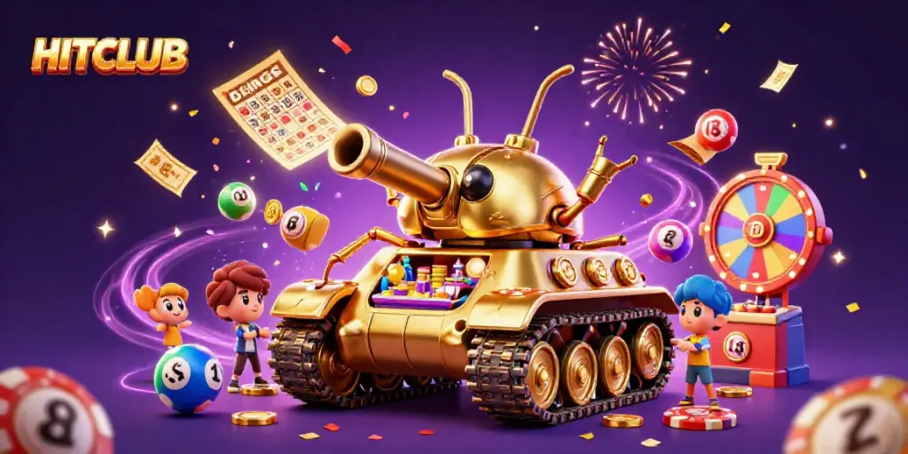 Experience the thrilling world of HITCLUB with a vibrant casino scene featuring magical energy and exciting games!