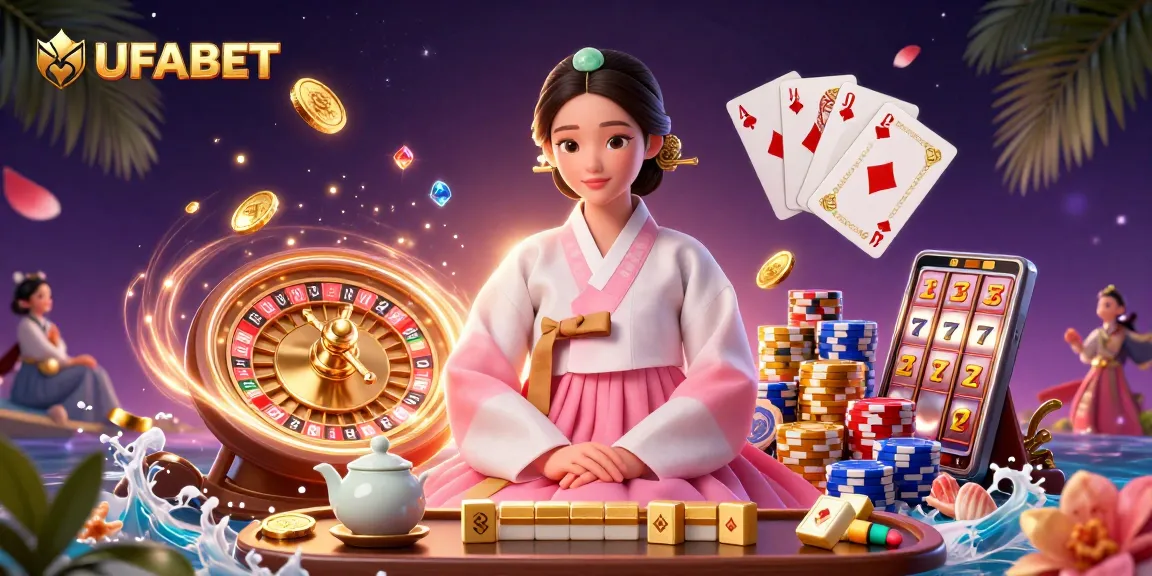 Experience UFABET's online gaming with spinning roulette wheels and dazzling coins.
