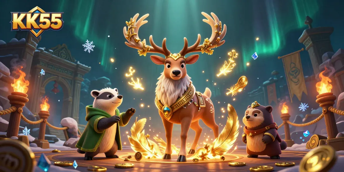Experience thrilling game action at KK55 with a vibrant 3D casino scene showcasing dynamic characters and gameplay.
