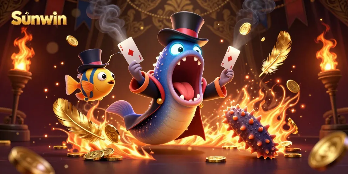 Sunwin players engaging with exciting card magic tricks in a vibrant casino atmosphere.