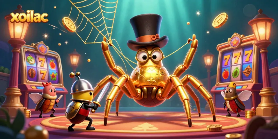 Spin big with xoilac in this vibrant casino illustration showcasing dynamic slot games.